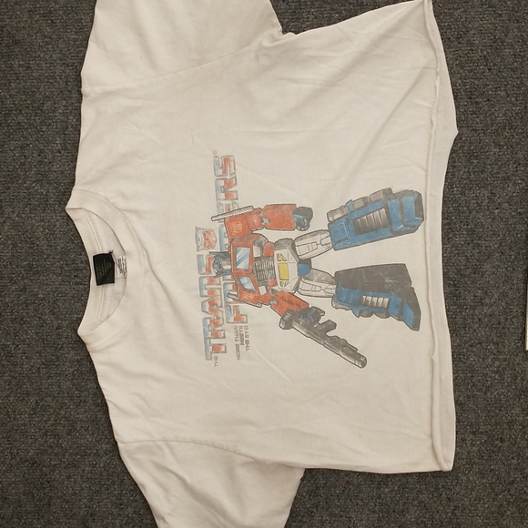 Vintage Transformers T Shirt Cut Off to Crop Soft & Worn Graphic Tee 2007 Robot - Picture 10 of 11